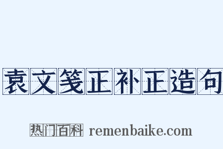 袁文笺正补正造句是什么意思的图片